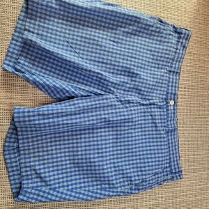 Polo Ralph Lauren Golf Shorts Mens 38 Blue Plaid Classic Fit Chino Casual Summer